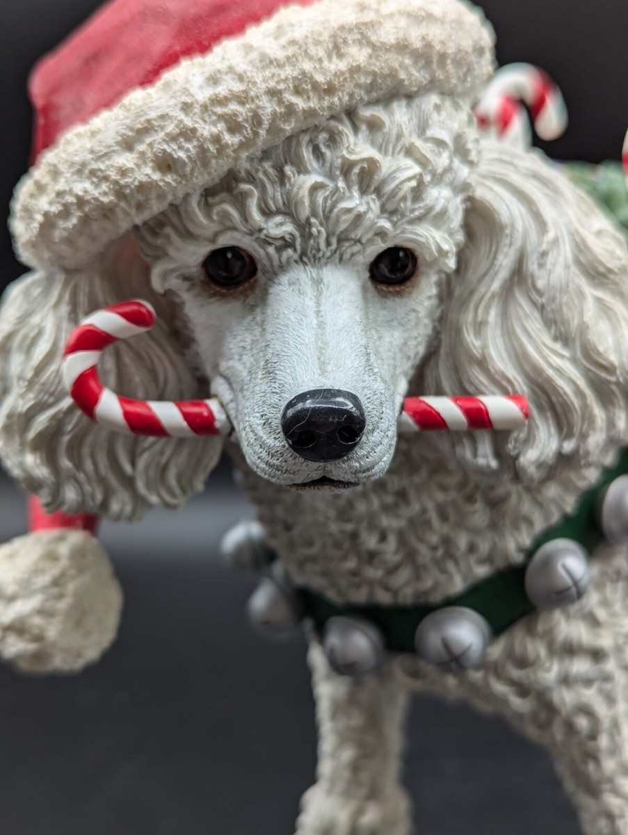 Danbury Mint Christmas Poodle Santa Dog Puppy White VTG Rare