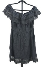 Black Off Or On Shoulder Black Ruffle & Lace Sun Dress Size XL Pullover