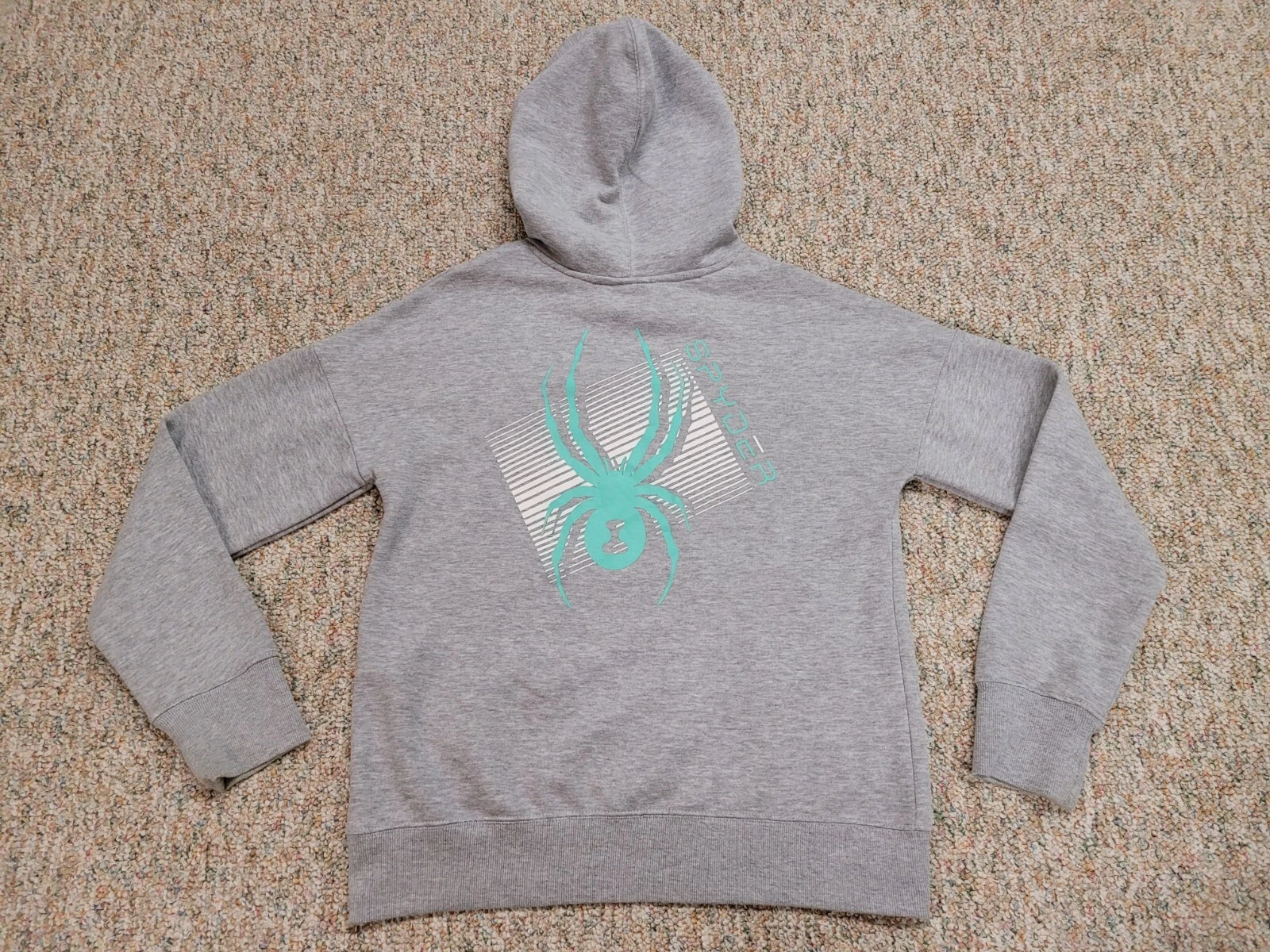 Spyder Sweatshirt Mens Large Grey Hoodie Pullover Performance Logo Outdoors