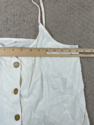 Sz Small White Linen Blend Tank Top 
