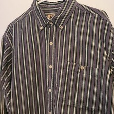 Northwest Territory Striped Corduroy Button Down Shirt 100 Cotton Men's Large