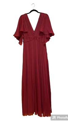 ASOS Women's Wine Burgundy Maxi Dress Size 10 Evening Wedding Bridesmaid  Halter | eBay