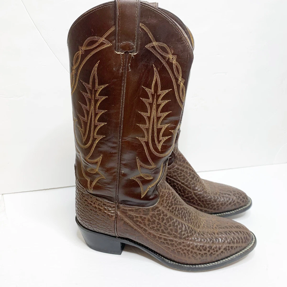 Tony Lama 9EE Cowboy Boots VM 2965 Western Brown Leather Made in