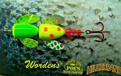 SPIN N GLO LAKE TROUT LURE DOUBLE SPINNER SALMON STEELHEAD ALASKA WORDEN'S Size2