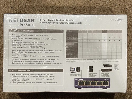 New NETGEAR ProSafe GS105 5 Port Gigabit Desktop Switch - Picture 3 of 3