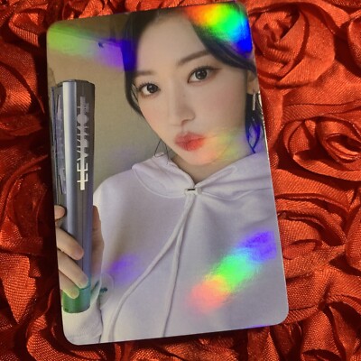 SAKURA LE SSERAFIM Edition Celeb K-pop Pretty Girl Shiny Photo Card White Hoodie