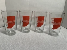 4 Budweiser  This Bud's for You Indiana Pint Beer Glasses New Old Stock