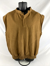 Mens Zero Restriction Golf Outerwear Microsuede Brown Vest Jacket Sz L Pullover
