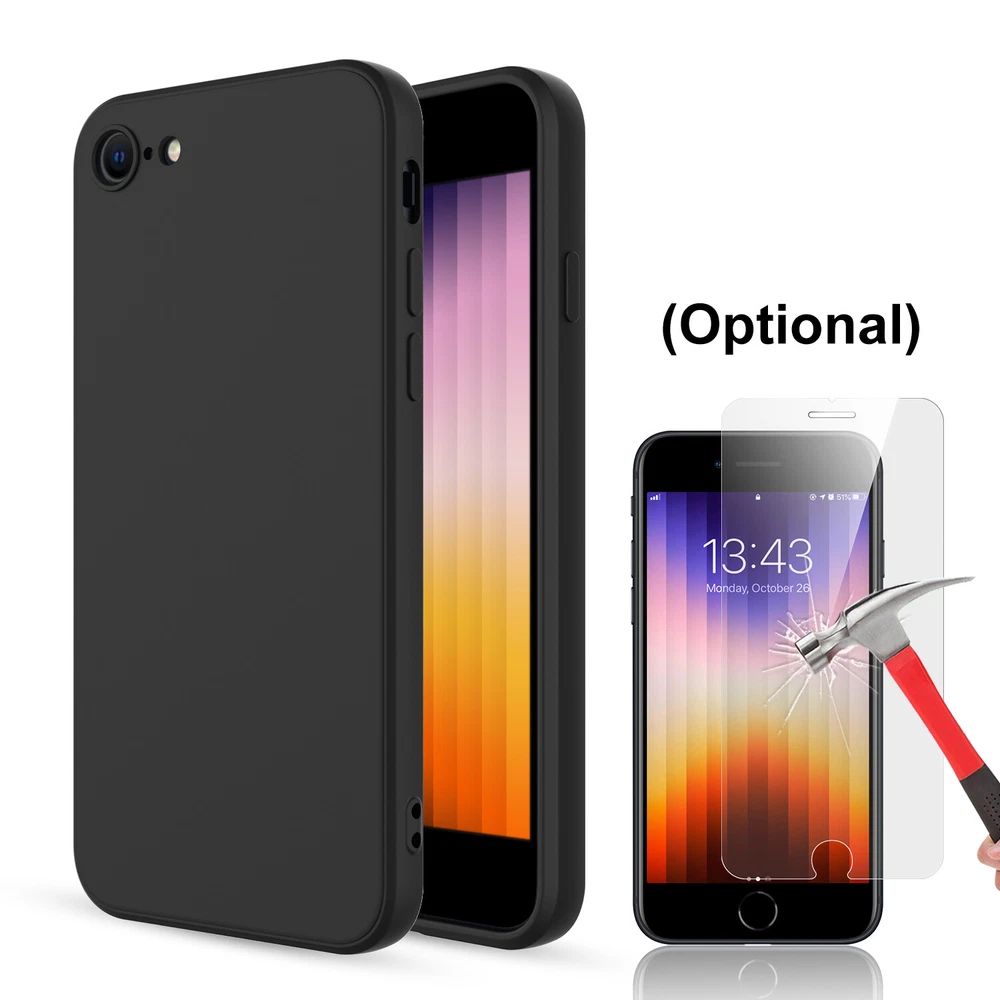 Phone Case For iPhone 7 8 SE 2nd 3rd 2022/2020 Liquid Silicone Screen Protector Phone Case For iPhone 7 8 SE 2nd 3rd 2022/2020 Liquid Silicone Screen Protector