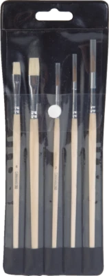 BAIER & SCHNEIDER ( BRUNNEN ) Schulpinsel Set 5 Pinsel gemischt Borstenpinsel 6 + 10 Feinhaarpinsel 2 + 4 + 6
