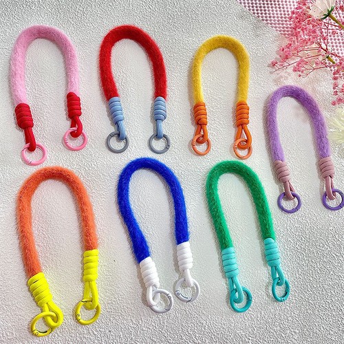 Creative Plush Lanyard Keychain For Phone Case Women Anti Lost Knot Rope Str GF - Zdjęcie 8 z 30