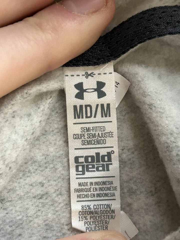 Sudadera con capucha Under Armour para mujer blanca gris jaspeada talla mediana Foto 4 de 4