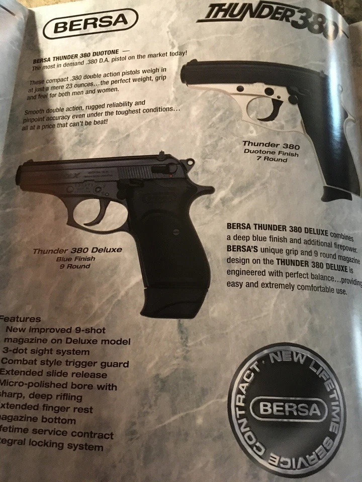 Bersa Firearms Trifold Catalog Plus 5 Flyer Sales Sheets - Image 3 of 4