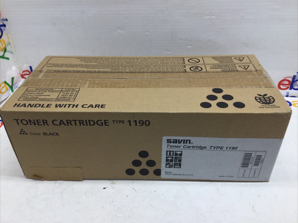 431010 SAVIN FAX 1190L TONER CARTRIDGE BLACK New Sealed Box - Image 2 of 4