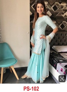 Zari Work Designer Sarara Salwar Suit For Pakistani Traditional