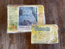 Vintage Wamsutta Superlin Bouquet Double Fitted Sheet Pillowcases New