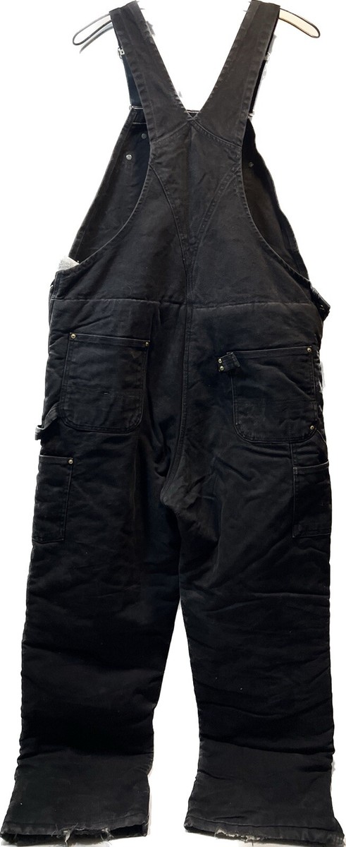 CARHARTT Bib Overalls Arctic Quilt Lined 38x34 Insulated Black R03 Work  Ranch