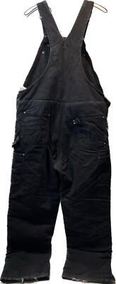 CARHARTT Bib Overalls Arctic Quilt Lined 38x34 Insulated Black R03