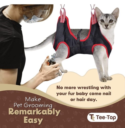 Pet Grooming Hammock for Dogs and Cats - Dog Hanging Harness Sling Red Sz L - Picture 7 of 9