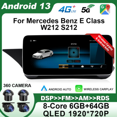 12,3'' Android 14 DSP Radio DAB+ GPS Navi Für Mercedes Benz E Klasse W212 Carplay