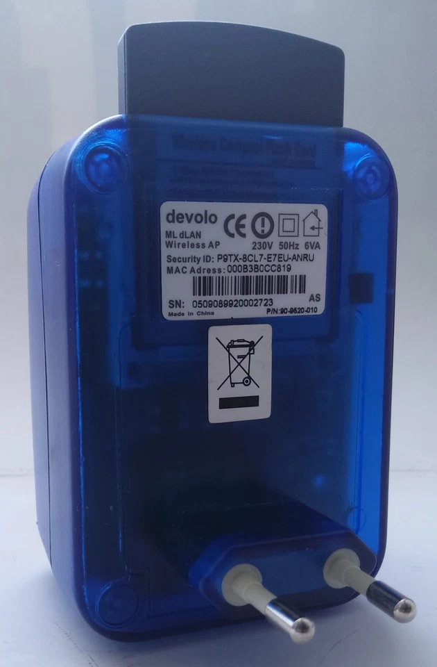 devolo MicroLink dLAN Wireless Kabellos Adapter mit WLAN-Schnittstelle in Blau - Bild 4 von 4