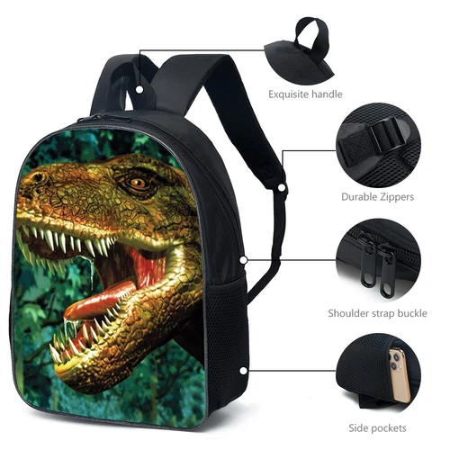Kids Schoolbag 3D Cartoon Dinosaur Boys Backpack Dinosaur Backpack Schoolbag US - Bild 5 von 45