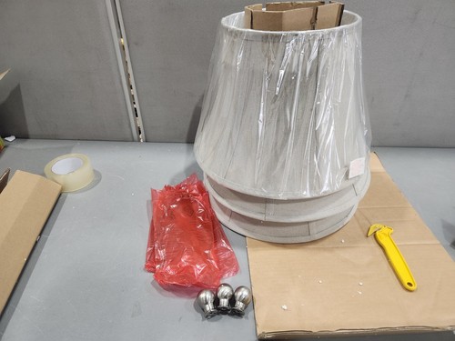 Floor Table Lamp Bedside, Brushed Nickel Finish, Geneva Taupe Fabric Shade, - Picture 7 of 18