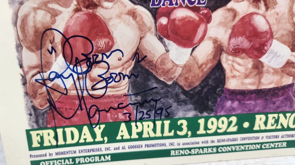 Ray Boom Boom Mancini Boxing Program Scoresheet Autographed Signed Greg Haugen - Image 2 of 4