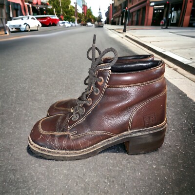 ALDO Stone Ridge Women's Leather Ankle Boots lace up Brown Sz 5