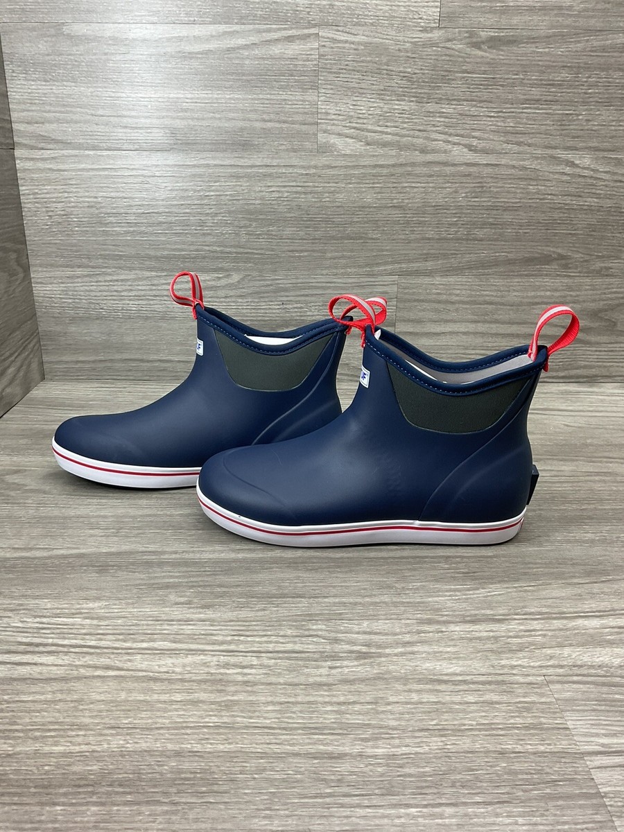 Xtratuf Men's 6 Inch Ankle Deck Boots Ankle Navy Red US 9 | eBay