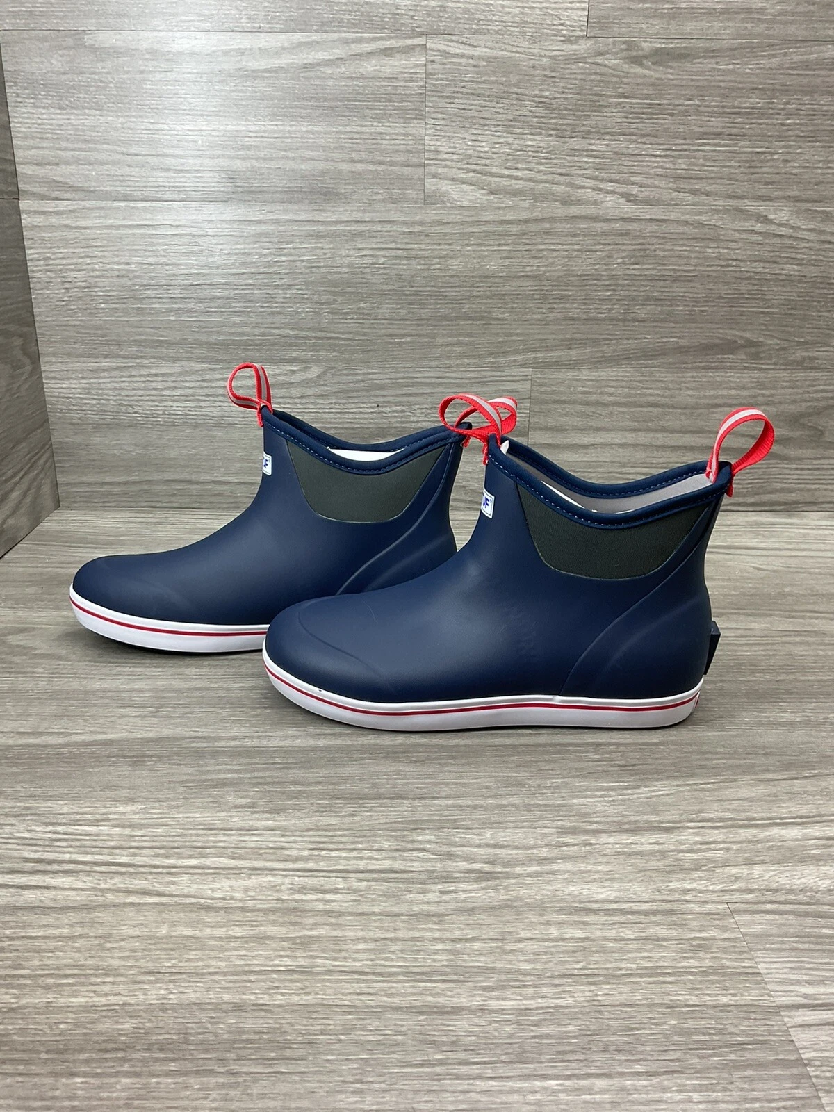Xtratuf Men's 6 Inch Ankle Deck Boots Ankle Navy Red US 9