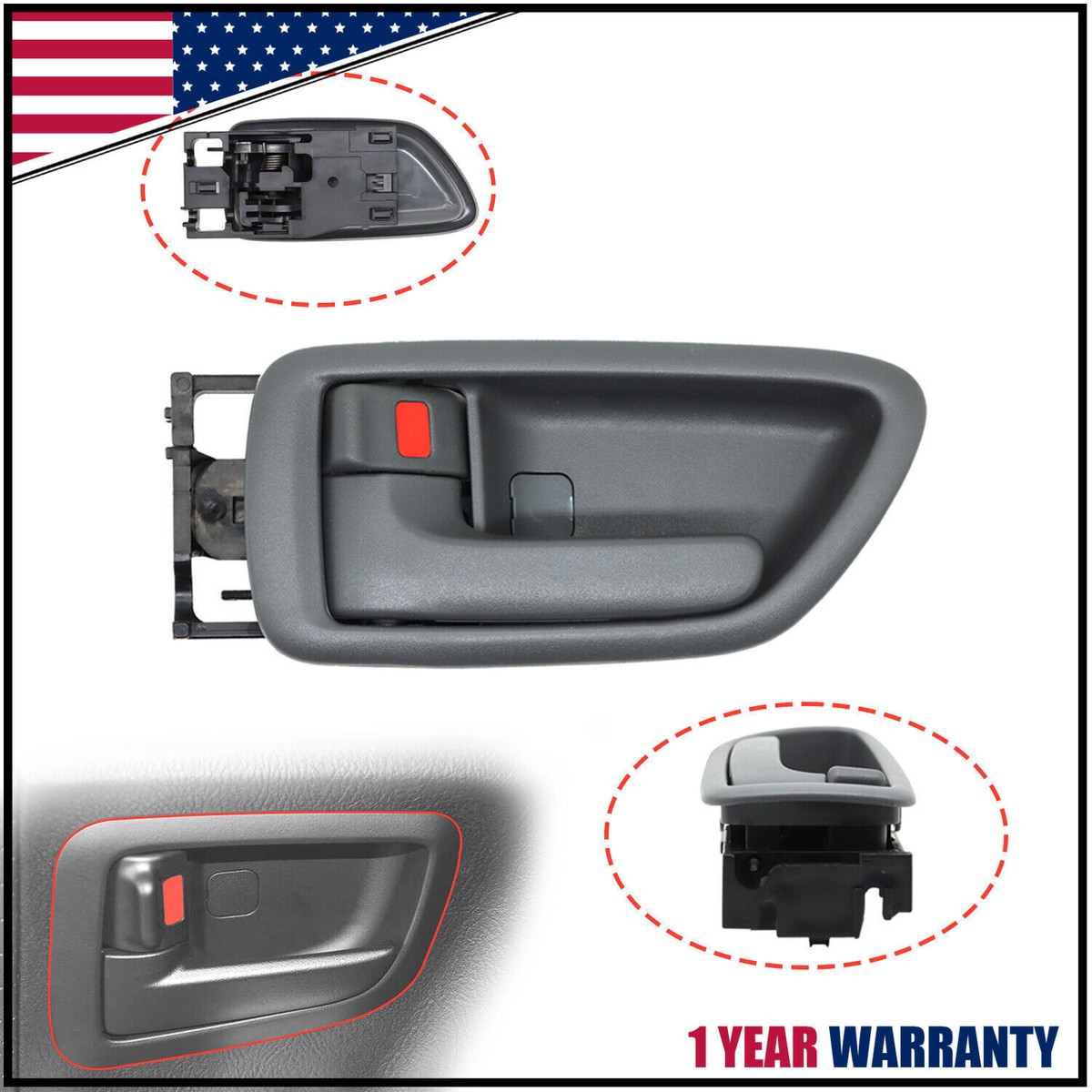 Inside Driver Side LH Door Handle w/Bezel For 01 04-06 07 Toyota
