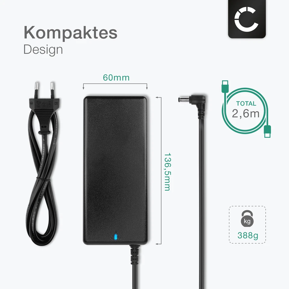 Laptop Netzteil für HP Compaq 6730s Compaq Presario CQ35 19V 90W Netzadapter - Bild 4 von 4