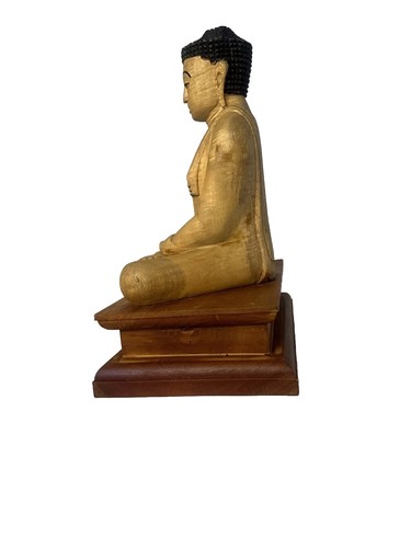hand carved wooden buddha statue - Picture 6 of 7