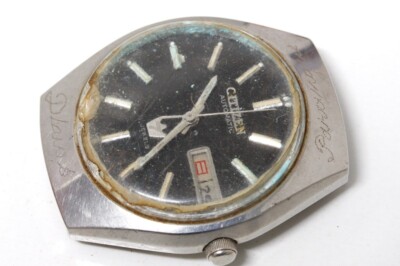 Citizen 71-2370 automatic watch runs/stops, for parts or repairs    -17591