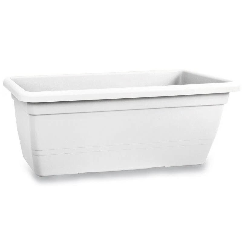M METERXITY 4pz Fioriera Piattini - Plastica Quadrati Vaso Fiori Gocciolatoio Vassoi Applicazione Esterno/Giardino (7, Bianco