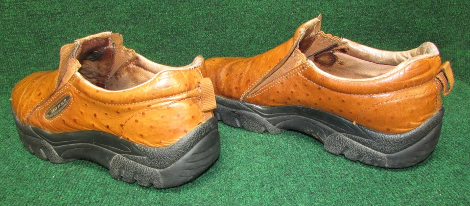 Roper Ostrich Performance Slip On Men's Size 11 Brown Casual Shoes - Image 4 of 4