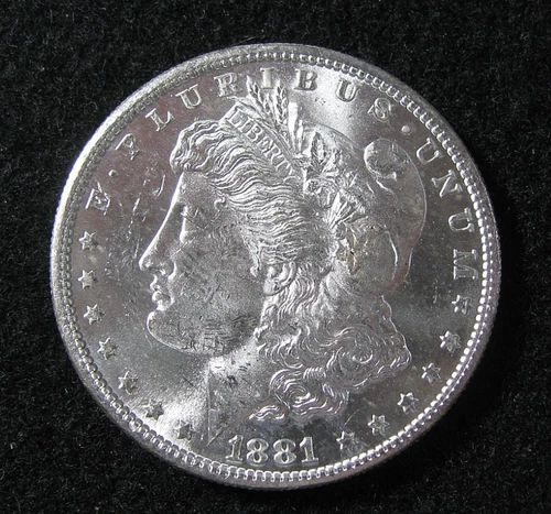 1881 s - MORGAN SILVER  DOLLAR  -  CH BU / UNC - Reverse P/L - Prooflike