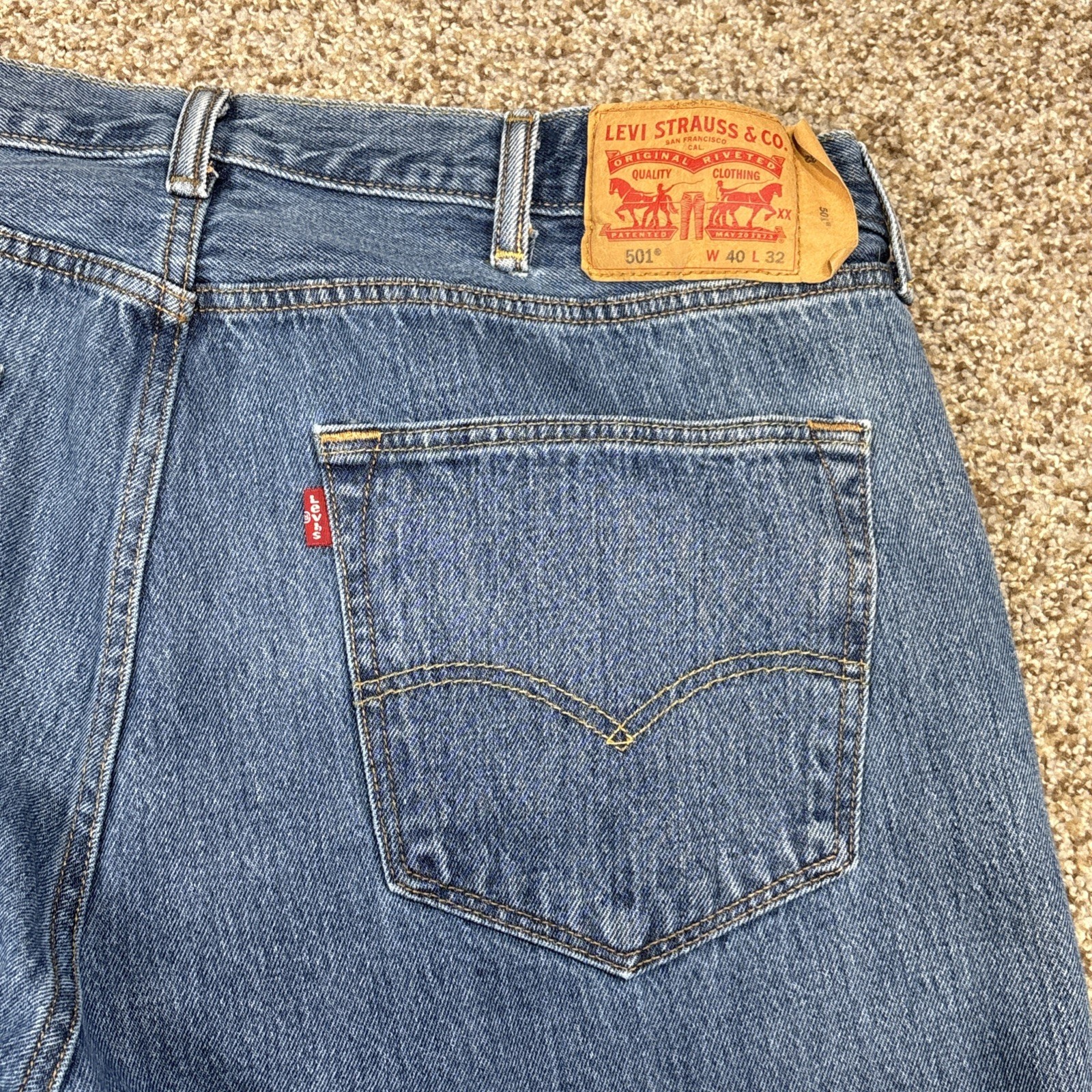 Levis 501 XX Jeans Mens 40x32 Blue Med Wash Denim Button Fly 38x30 - View 16