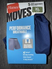 3 Pack Hanes Moves Boys Boxer Briefs XL 16- 18, Breathable Mesh Pouch, cooling