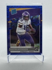 2020 Justin Jefferson Donruss Optic #163 Blue Scope Rated Rookie Card RC . rookie card picture