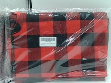 48 Inch Christmas Tree Skirt, Red And Black Buffalo Plaid Mat Holiday Ornaments