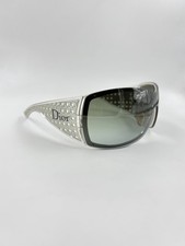 Vtg Dior QUADRILLE QHRN2 White shield Mask Sunglasses Frame NEW RARE