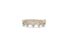14k Yellow  White Gold Diamond Zig Zag Stacking Fashion Rings