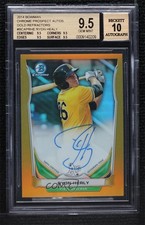 2014 Bowman Chrome Prospect Gold Refractor 33/50 Ryon Healy BGS 9.5 Auto 0c6