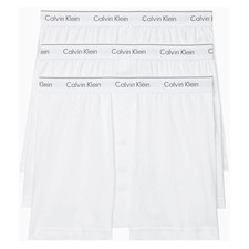Calvin Klein Men's Cotton Classics 3-Pack Knit Boxer White Size M