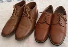 London Fog Blackburn Men&rsquo;s Brown Derby Dress Shoes Lace Up Memory Foam 12M