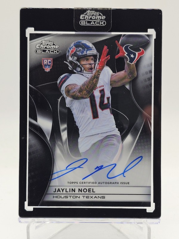 JAYLIN NOEL 2025 TOPPS CHROME BLACK ROOKIE AUTOGRAPH RC AUTO TEXANS Q7485