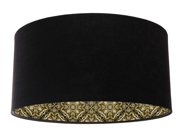 HäNgelampe Nera Muster Schwarz Gold Ø40Cm Stoff Schlafzimmer Pendelleuchte-image