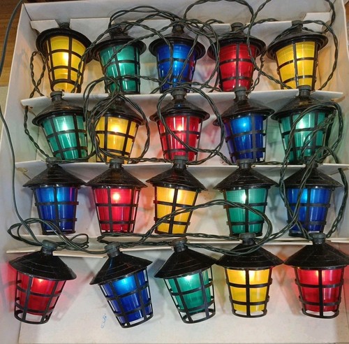 Vintage Premium 20 Outdoor Coronet Lanterns Multicoloured Indoor Xmas Lights U